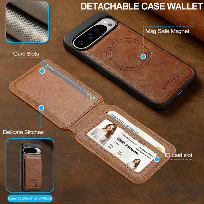 For Google Pixel 11 Pro XL LC.IMEEKE L3 Series Detachable RFID Card Bag Magsafe Phone Case(Brown)