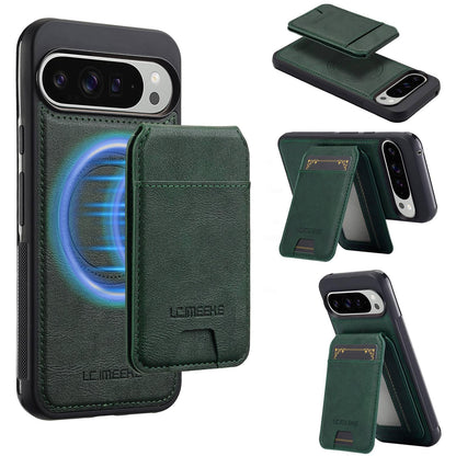 For Google Pixel 11 Pro XL LC.IMEEKE L3 Series Detachable RFID Card Bag Magsafe Phone Case(Green)