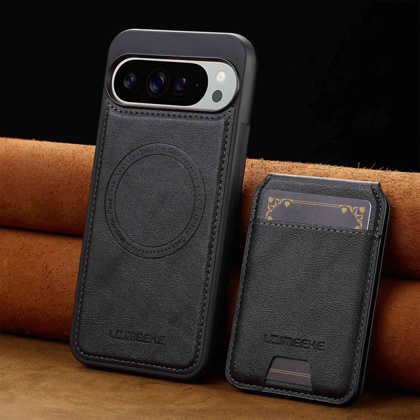 For Google Pixel 11 / 11 Pro LC.IMEEKE L3 Series Detachable RFID Card Bag Magsafe Phone Case(Black)
