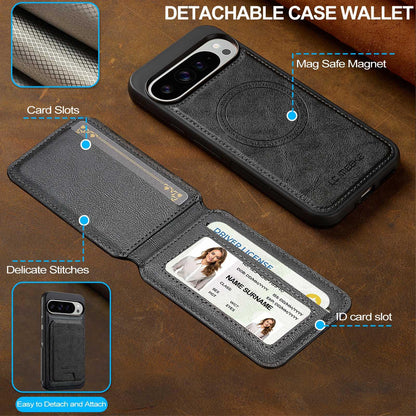 For Google Pixel 11 / 11 Pro LC.IMEEKE L3 Series Detachable RFID Card Bag Magsafe Phone Case(Black)