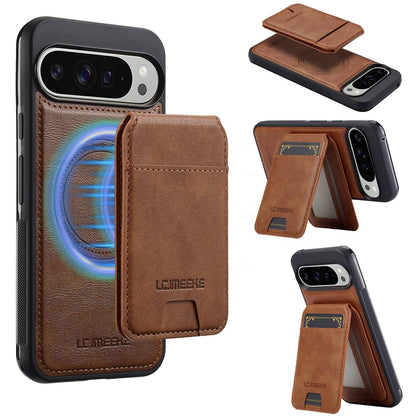 For Google Pixel 11 / 11 Pro LC.IMEEKE L3 Series Detachable RFID Card Bag Magsafe Phone Case(Brown)