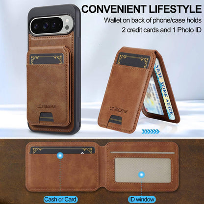 For Google Pixel 11 / 11 Pro LC.IMEEKE L3 Series Detachable RFID Card Bag Magsafe Phone Case(Brown)