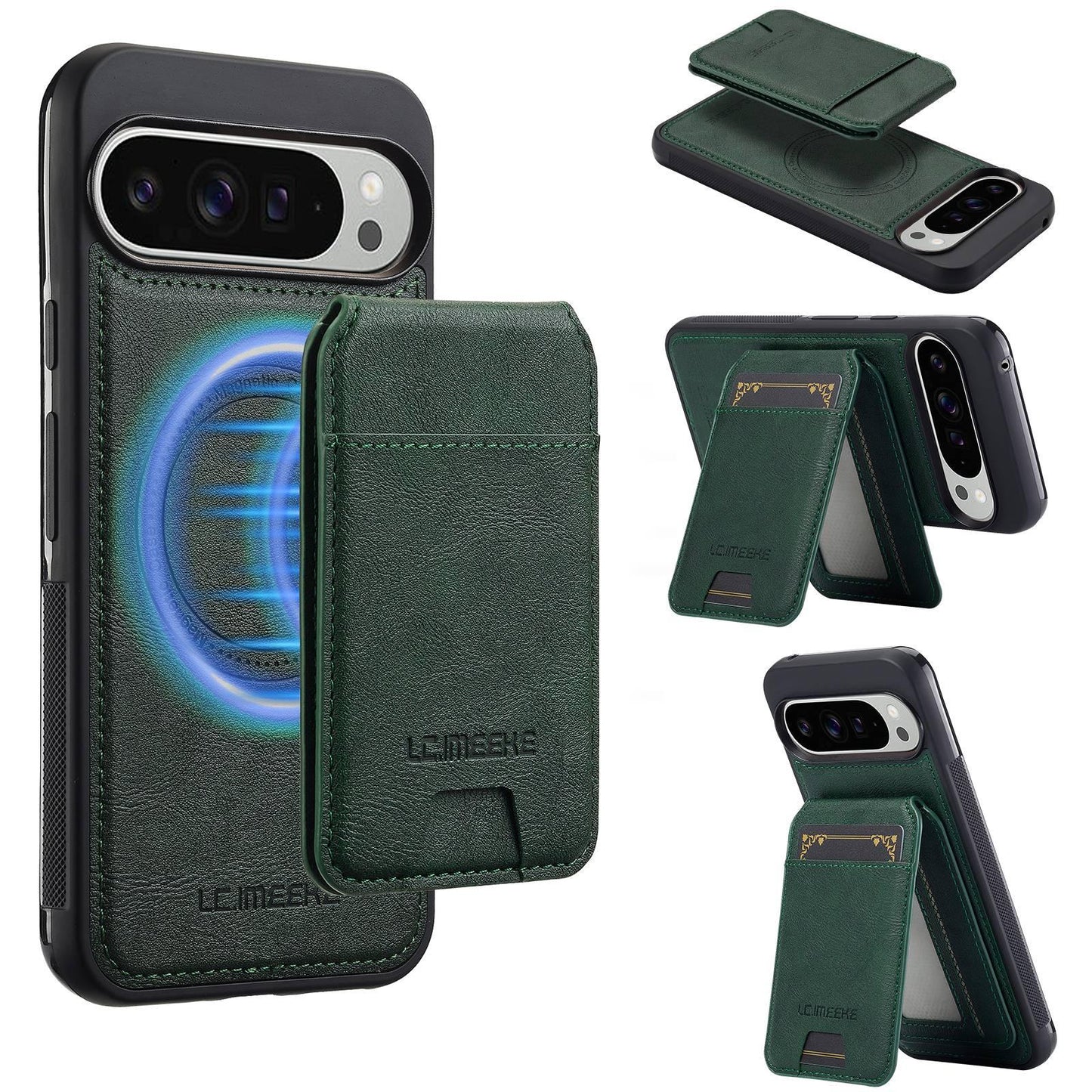 For Google Pixel 11 / 11 Pro LC.IMEEKE L3 Series Detachable RFID Card Bag Magsafe Phone Case(Green)