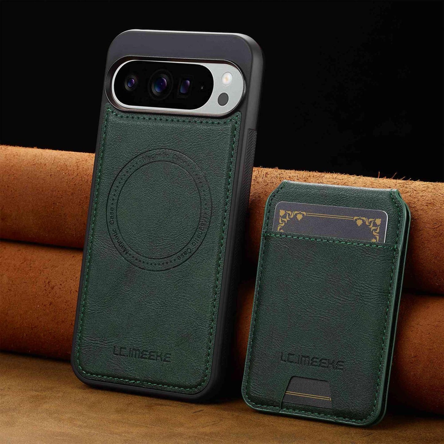 For Google Pixel 11 / 11 Pro LC.IMEEKE L3 Series Detachable RFID Card Bag Magsafe Phone Case(Green)