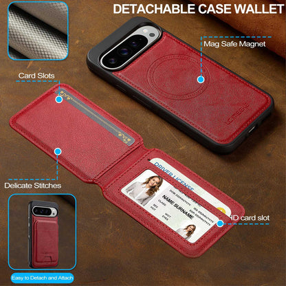 For Google Pixel 11 / 11 Pro LC.IMEEKE L3 Series Detachable RFID Card Bag Magsafe Phone Case(Red)