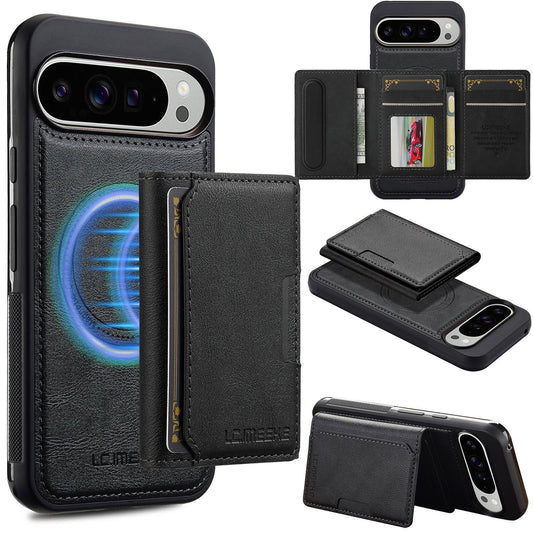 For Google Pixel 11 Pro XL LC.IMEEKE L5 Series Detachable RFID Card Bag Magsafe Phone Case(Black)
