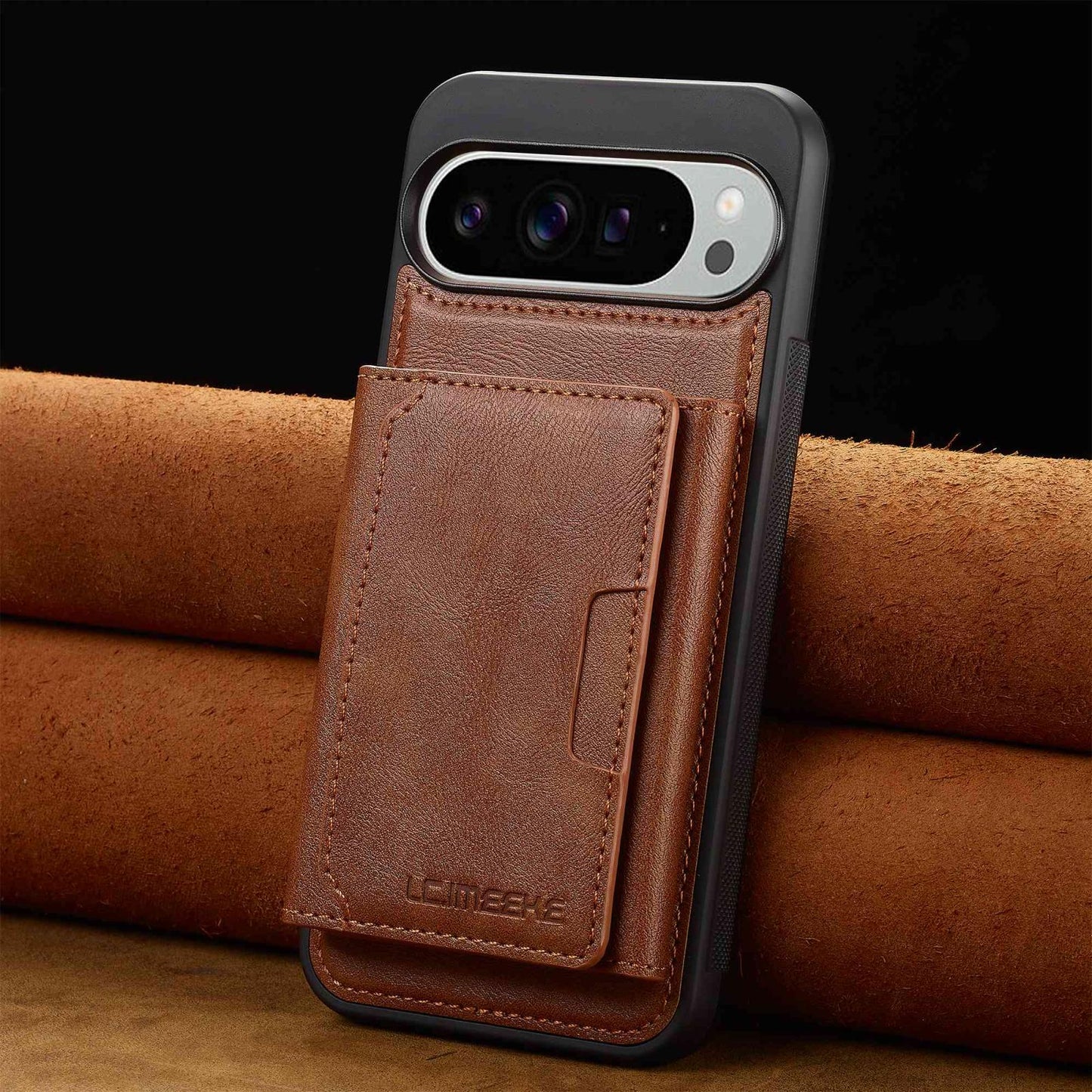 For Google Pixel 11 Pro XL LC.IMEEKE L5 Series Detachable RFID Card Bag Magsafe Phone Case(Brown)