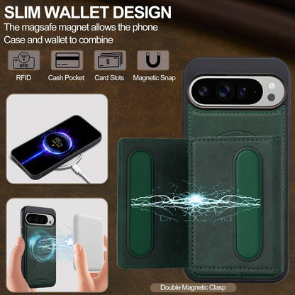 For Google Pixel 11 Pro XL LC.IMEEKE L5 Series Detachable RFID Card Bag Magsafe Phone Case(Green)