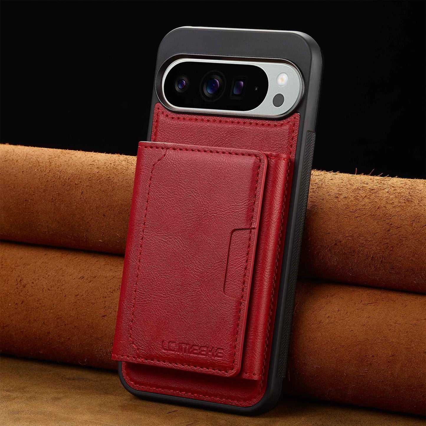 For Google Pixel 11 Pro XL LC.IMEEKE L5 Series Detachable RFID Card Bag Magsafe Phone Case(Red)