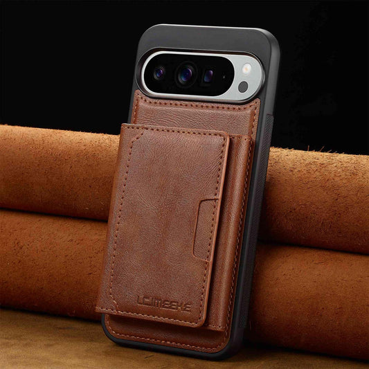 For Google Pixel 11 / 11 Pro LC.IMEEKE L5 Series Detachable RFID Card Bag Magsafe Phone Case(Brown)