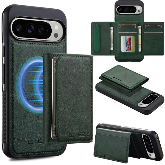 For Google Pixel 11 / 11 Pro LC.IMEEKE L5 Series Detachable RFID Card Bag Magsafe Phone Case(Green)
