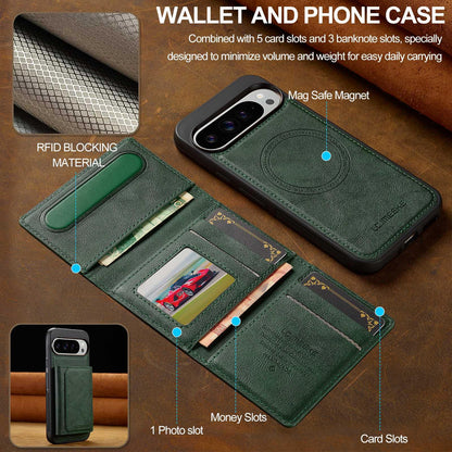 For Google Pixel 11 / 11 Pro LC.IMEEKE L5 Series Detachable RFID Card Bag Magsafe Phone Case(Green)