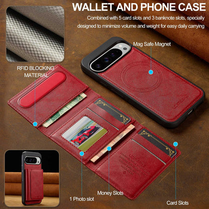 For Google Pixel 11 / 11 Pro LC.IMEEKE L5 Series Detachable RFID Card Bag Magsafe Phone Case(Red)