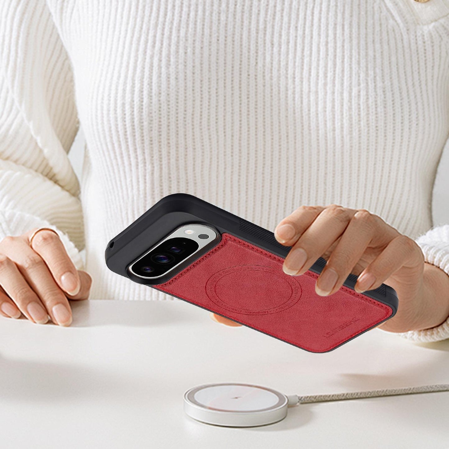 For Google Pixel 11 Pro XL LC.IMEEKE Magsafe Phone Case(Red)