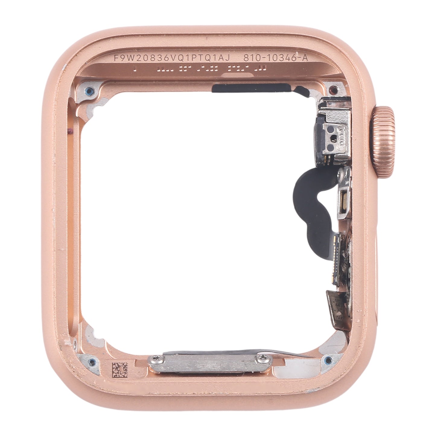 For Apple Watch SE 2020 40MM LTE Aluminium Alloy Middle Frame Bezel Plate with Crown Spin Axis Flex Cable(Gold)