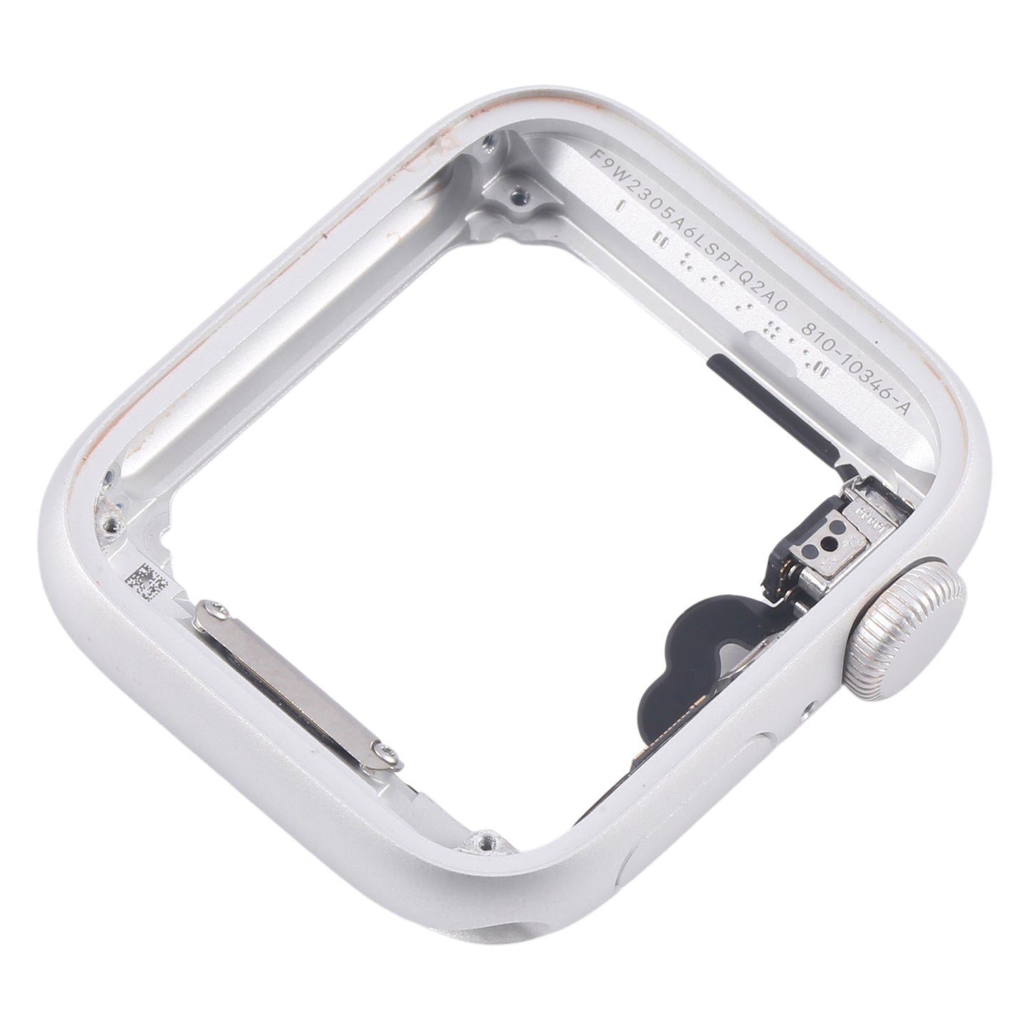 For Apple Watch Series 4 44MM LTE Aluminium Alloy Middle Frame Bezel Plate with Crown Spin Axis Flex Cable(Silver)