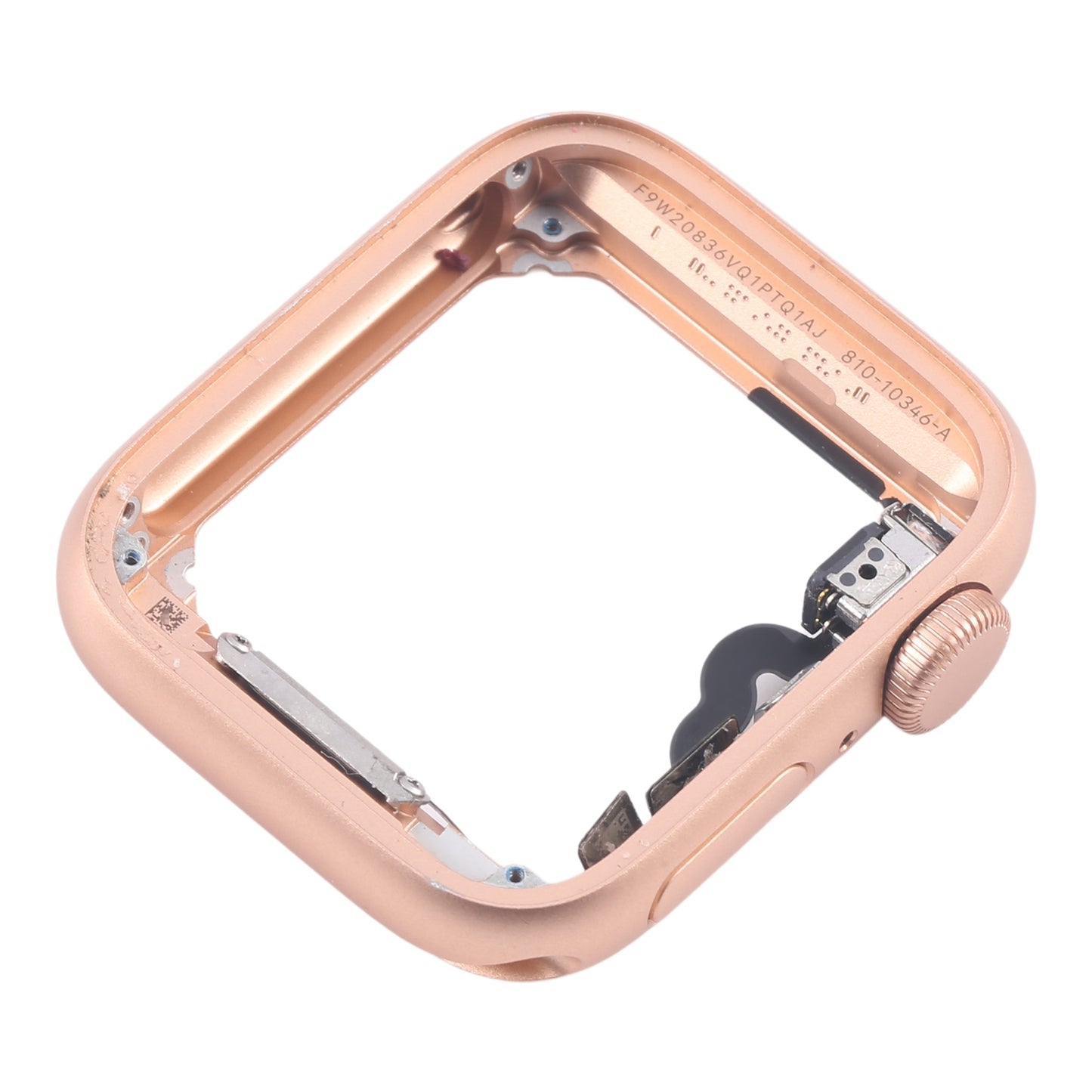 For Apple Watch Series 5 44MM LTE Aluminium Alloy Middle Frame Bezel Plate with Crown Spin Axis Flex Cable(Gold)