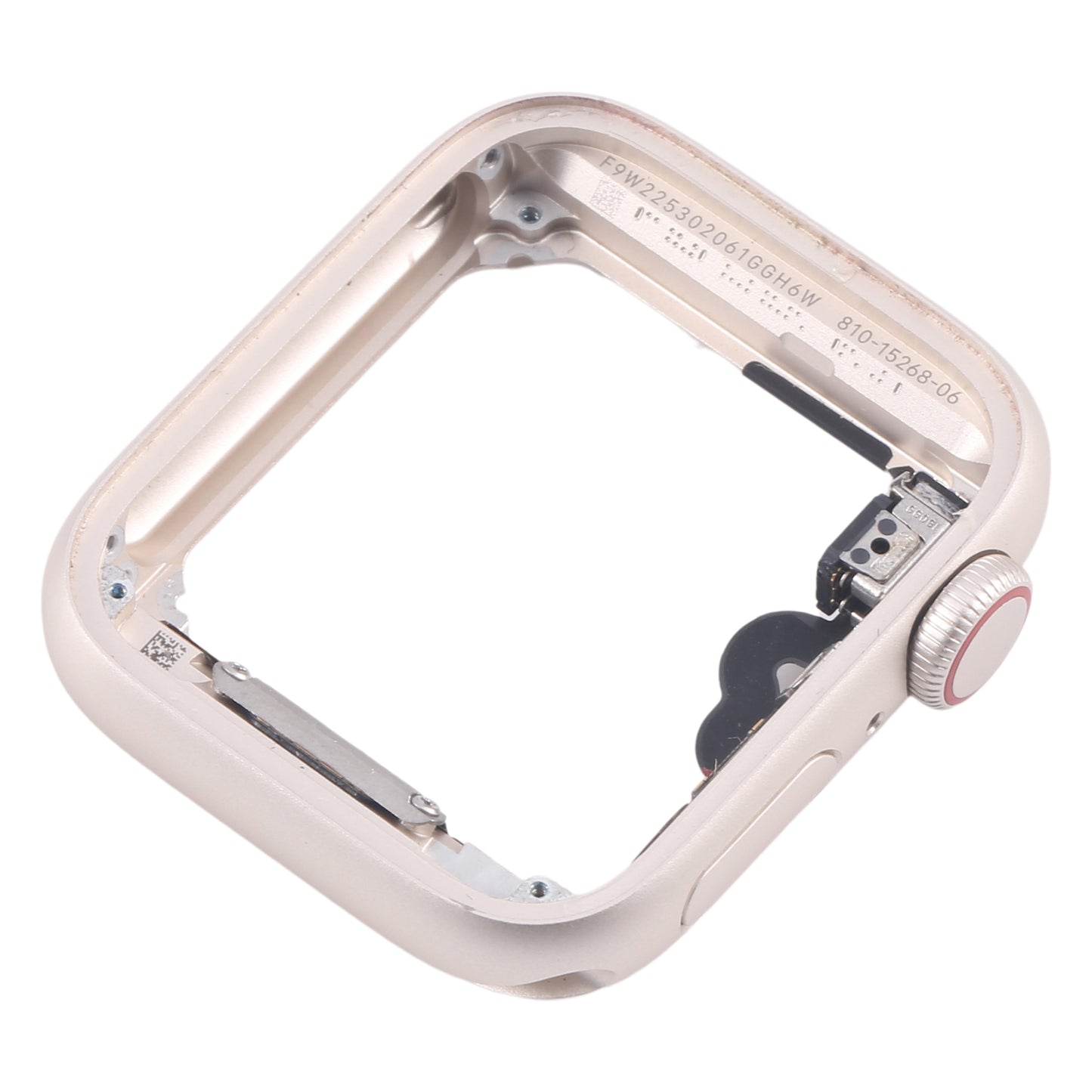 For Apple Watch SE 2022 40MM LTE Aluminium Alloy Middle Frame Bezel Plate with Crown Spin Axis Flex Cable(Starlight)