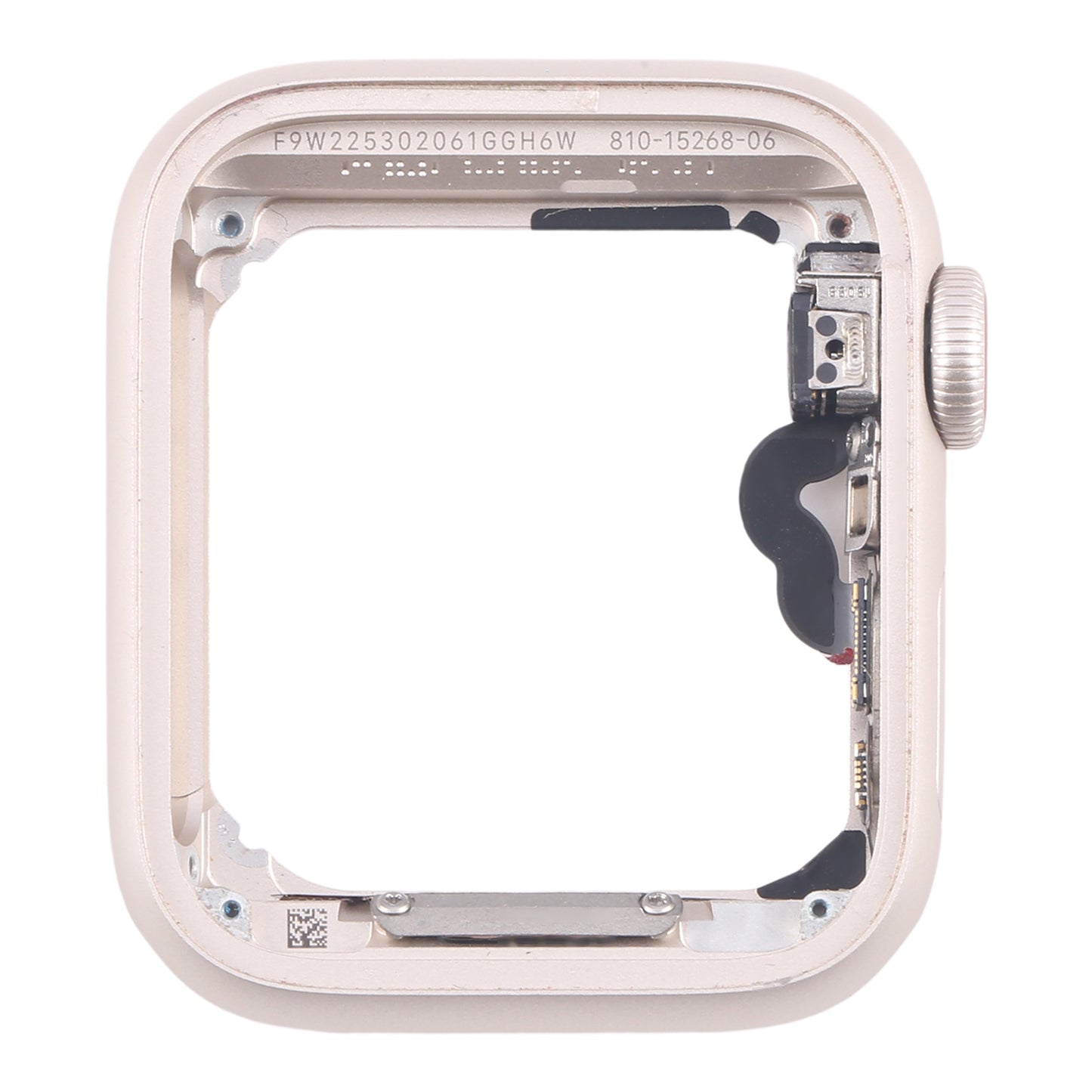 For Apple Watch SE 2022 44MM GPS Aluminium Alloy Middle Frame Bezel Plate with Crown Spin Axis Flex Cable(Starlight)