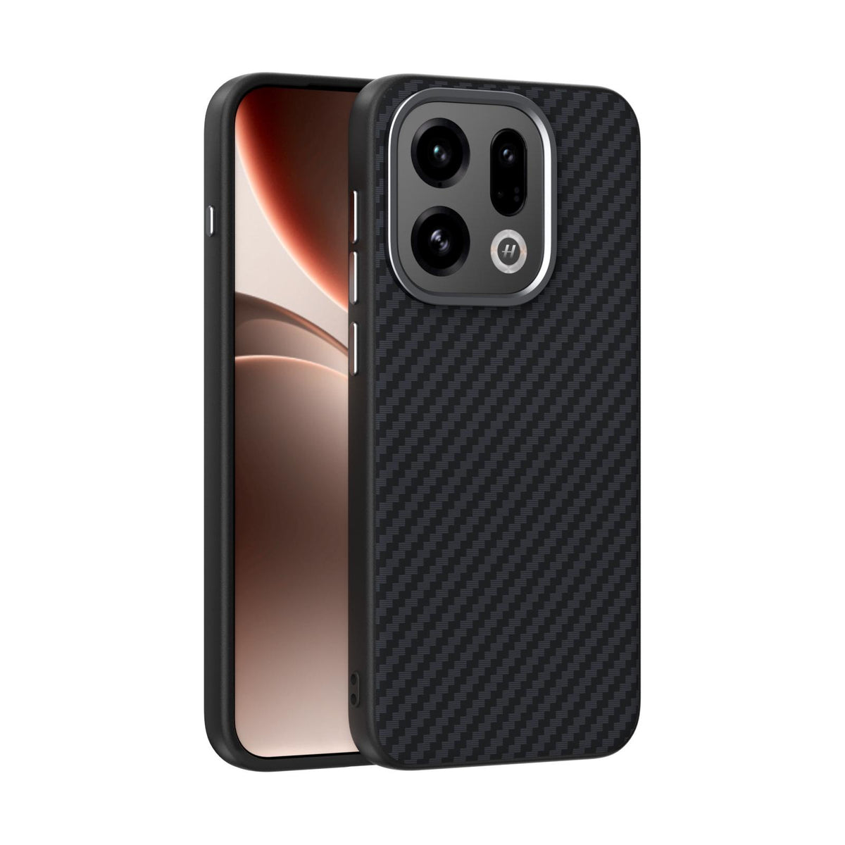 For OPPO Find X9 ABEEL C Carbon Fiber Series 6D Micro Relief MagSafe Phone Case - Black - EDA007428609A