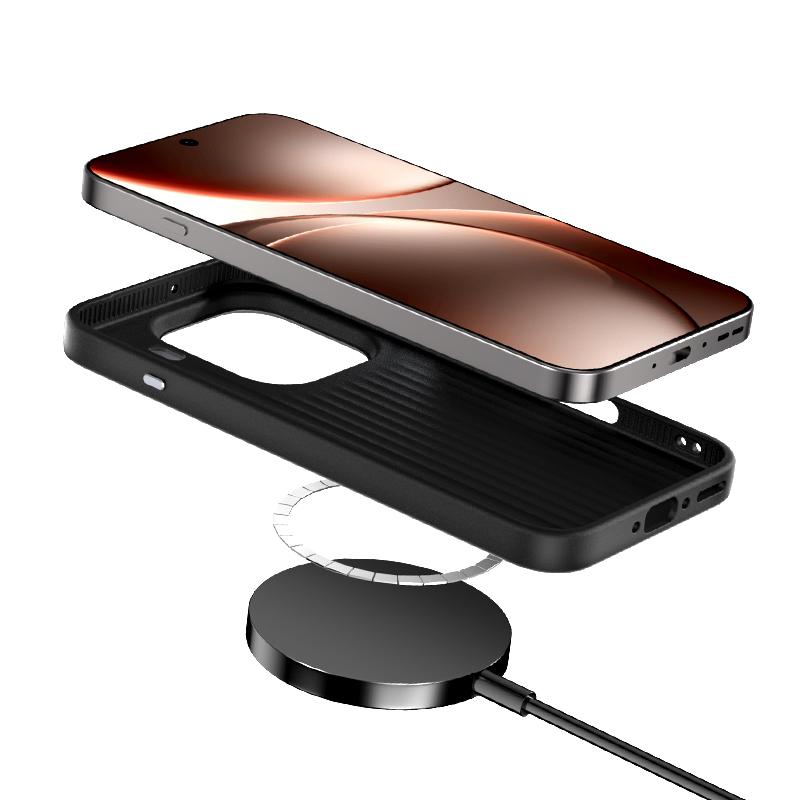 For OPPO Find X9 Pro ABEEL C Carbon Fiber Series 6D Micro Relief MagSafe Phone Case - Black - EDA007428610A