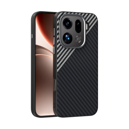 For OPPO Find X9 Pro ABEEL C Carbon Fiber Series 6D Micro Relief MagSafe Phone Case - Black Grey - EDA007428610D