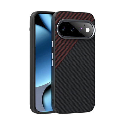 For Google Pixel 11 ABEEL C Carbon Fiber Series 6D Micro Relief MagSafe Phone Case - Black Red - EDA007429209B