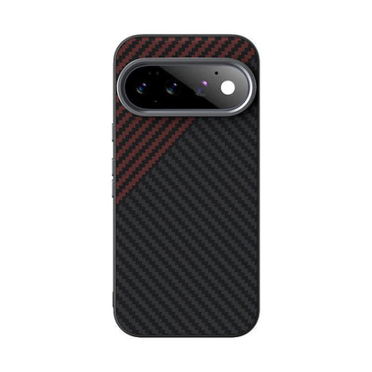 For Google Pixel 11 ABEEL C Carbon Fiber Series 6D Micro Relief MagSafe Phone Case - Black Red - EDA007429209B