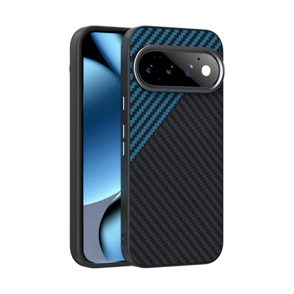 For Google Pixel 11 ABEEL C Carbon Fiber Series 6D Micro Relief MagSafe Phone Case - Black Blue - EDA007429209C