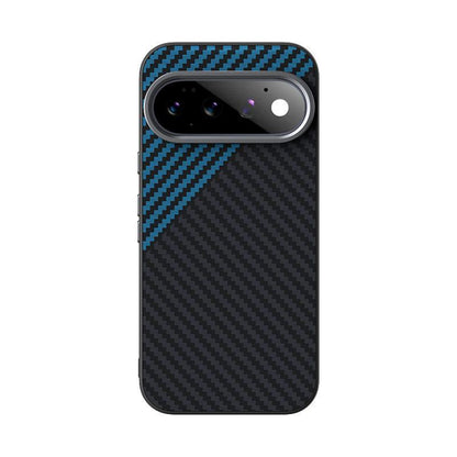For Google Pixel 11 ABEEL C Carbon Fiber Series 6D Micro Relief MagSafe Phone Case - Black Blue - EDA007429209C