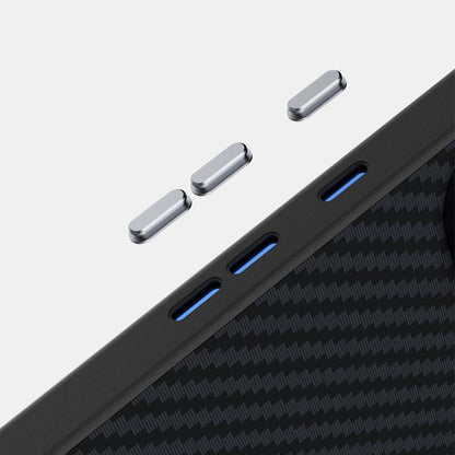 For Google Pixel 11 ABEEL C Carbon Fiber Series 6D Micro Relief MagSafe Phone Case - Black Blue - EDA007429209C