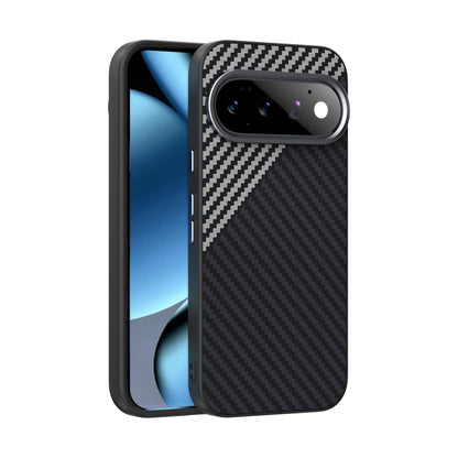 For Google Pixel 11 ABEEL C Carbon Fiber Series 6D Micro Relief MagSafe Phone Case - Black Grey - EDA007429209D