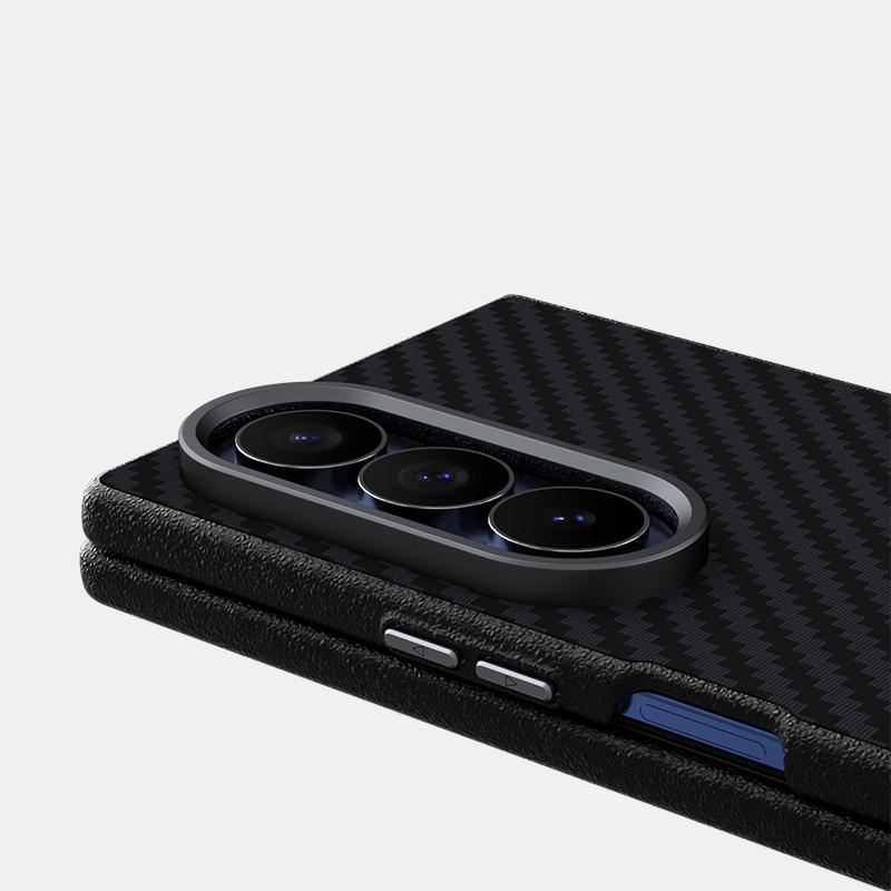 For Galaxy Z Fold8 5G ABEEL C Carbon Fiber Series 6D Micro Relief MagSafe Phone Case(Black)
