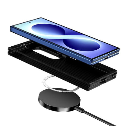 For Galaxy Z Fold8 5G ABEEL C Carbon Fiber Series 6D Micro Relief MagSafe Phone Case(Black)