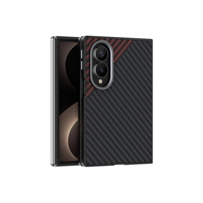 For Galaxy Z Fold8 5G ABEEL C Carbon Fiber Series 6D Micro Relief MagSafe Phone Case(Black Red)