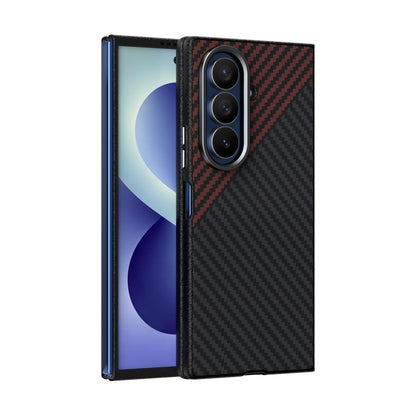 For Galaxy Z Fold8 Ultra 5G ABEEL C Carbon Fiber Series 6D Micro Relief MagSafe Phone Case(Black Red)