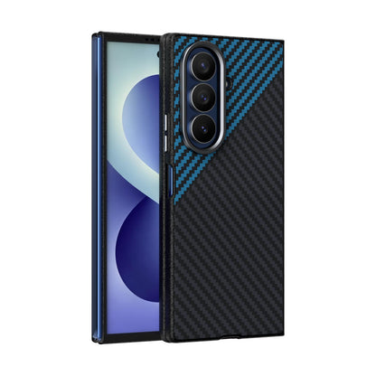 For Galaxy Z Fold8 Ultra 5G ABEEL C Carbon Fiber Series 6D Micro Relief MagSafe Phone Case(Black Blue)