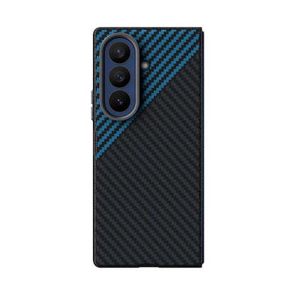 For Galaxy Z Fold8 Ultra 5G ABEEL C Carbon Fiber Series 6D Micro Relief MagSafe Phone Case(Black Blue)