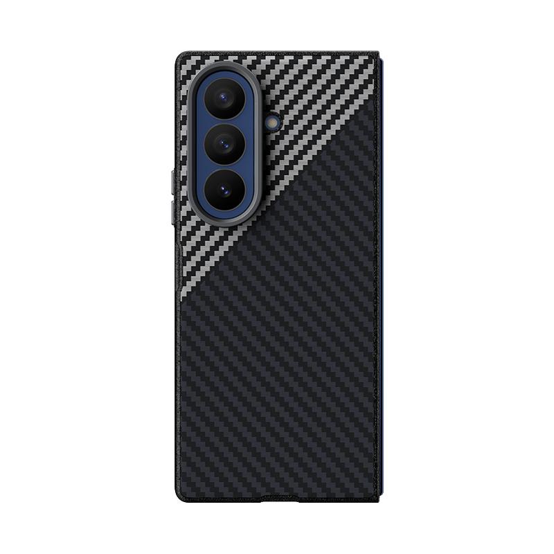 For Galaxy Z Fold8 Ultra 5G ABEEL C Carbon Fiber Series 6D Micro Relief MagSafe Phone Case(Black Grey)