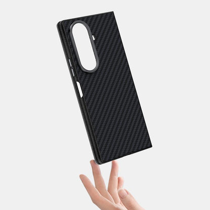 For Galaxy Z Fold8 Ultra 5G ABEEL C Carbon Fiber Series 6D Micro Relief MagSafe Phone Case(Black Grey)