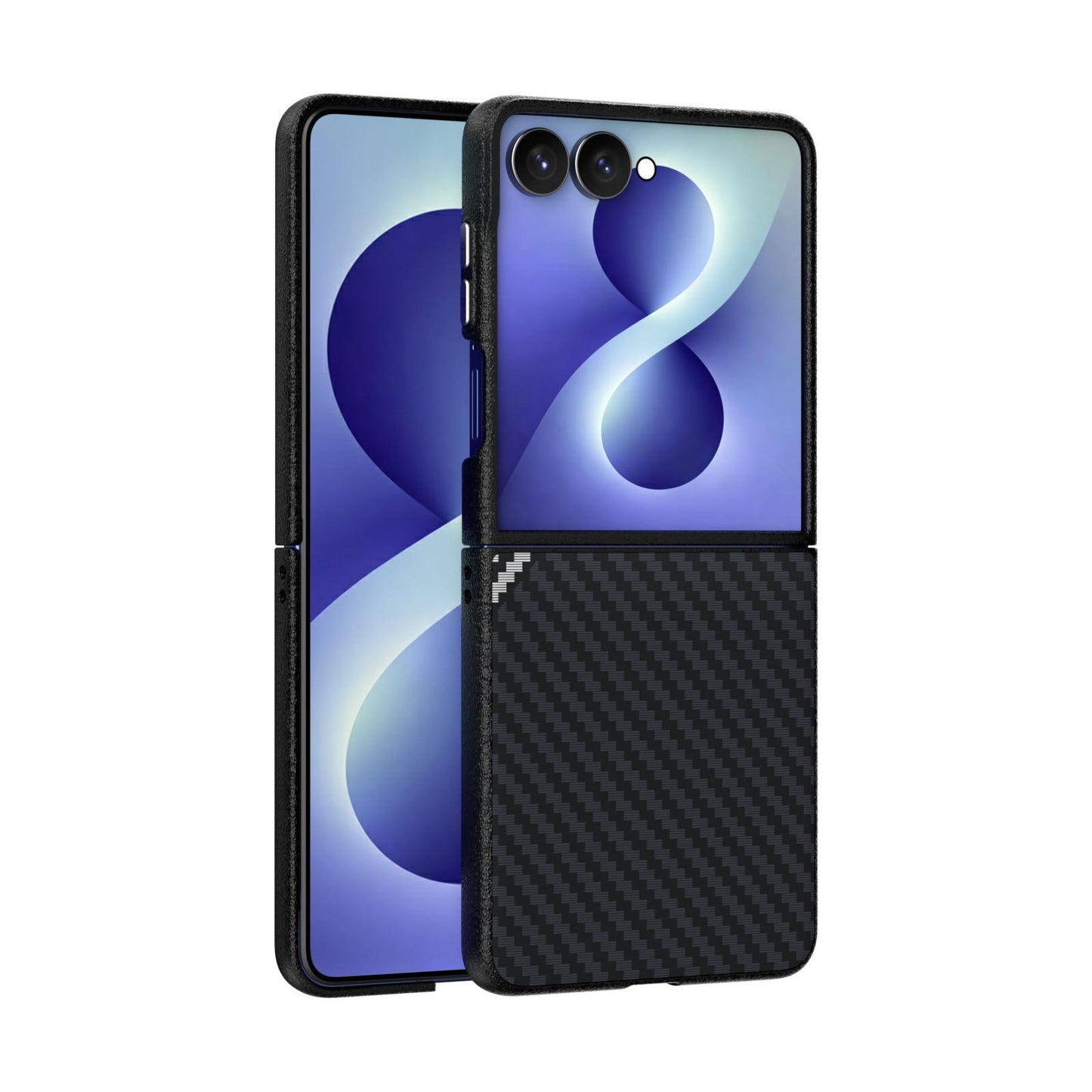 For Galaxy Z Flip8 5G ABEEL C Carbon Fiber Series 6D Micro Relief MagSafe Phone Case(Black Grey)