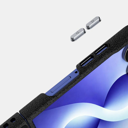 For Galaxy Z Flip8 5G ABEEL C Carbon Fiber Series 6D Micro Relief MagSafe Phone Case(Black Grey)