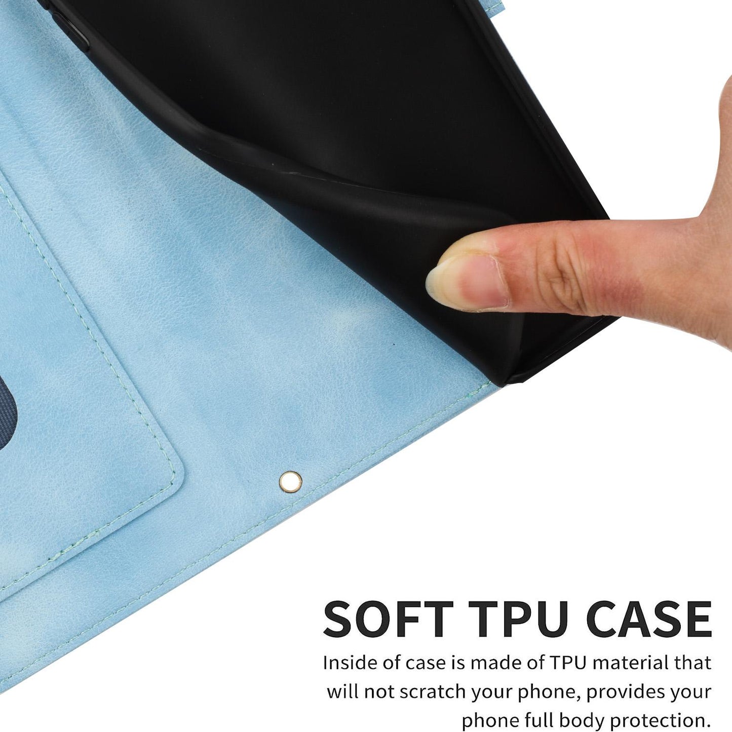 For Redmi 17 5G / 4G Global 170mm Floral Pattern Leather Phone Case with Lanyard(Light Blue)
