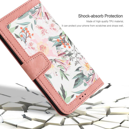 For Redmi 17 5G / 4G Global 170mm Floral Pattern Leather Phone Case with Lanyard(Pink)
