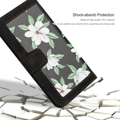 For Redmi 17 5G / 4G Global 170mm Floral Pattern Leather Phone Case with Lanyard(Black)
