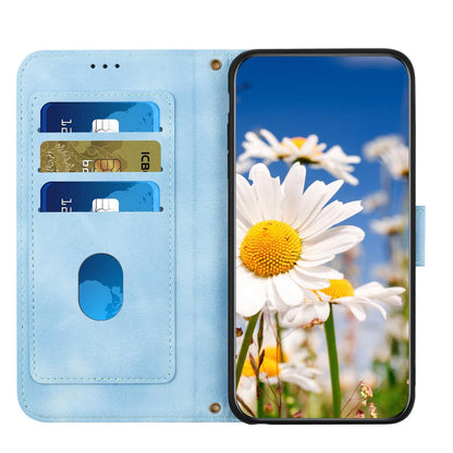 For Redmi Note 17 4G Global 171mm Floral Pattern Leather Phone Case with Lanyard(Light Blue)