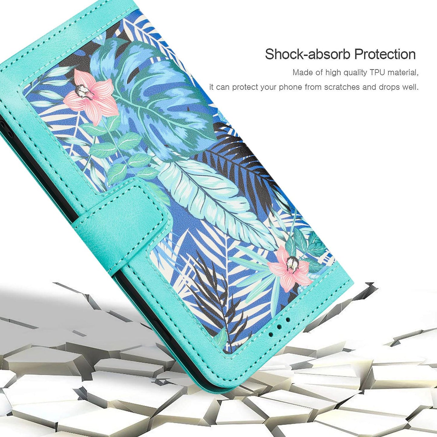 For Redmi Note 17 4G Global 171mm Floral Pattern Leather Phone Case with Lanyard(Green)