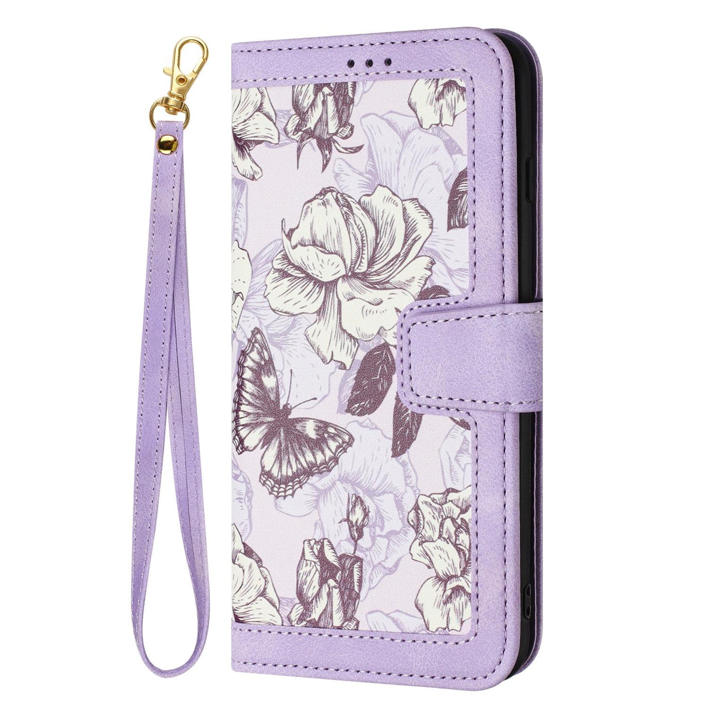 For Redmi Note 17 4G Global 171mm Floral Pattern Leather Phone Case with Lanyard(Light Purple)