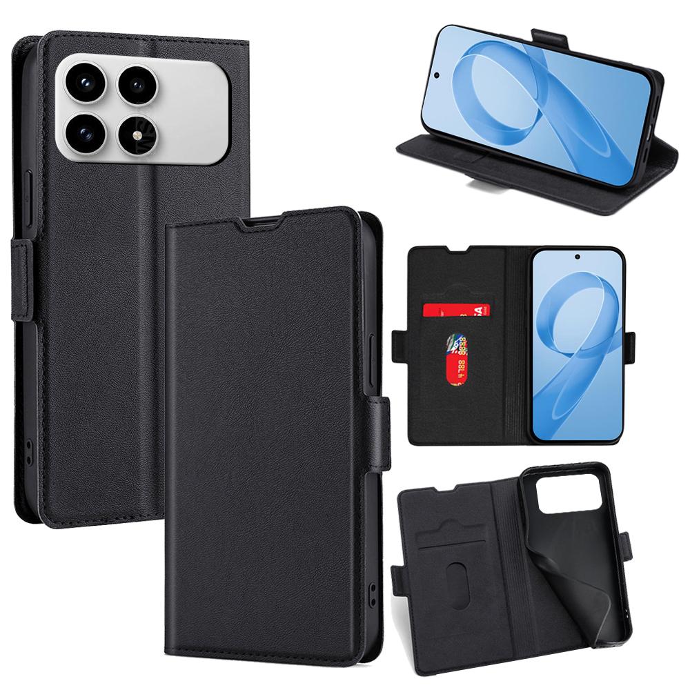 For Redmi K90 5G / Poco F8 Pro Ultra-thin Voltage Side Buckle Horizontal Flip Leather Phone Case(Black)