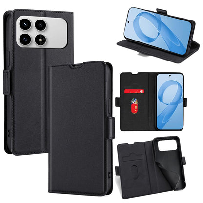 For Redmi K90 5G / Poco F8 Pro Ultra-thin Voltage Side Buckle Horizontal Flip Leather Phone Case(Black)